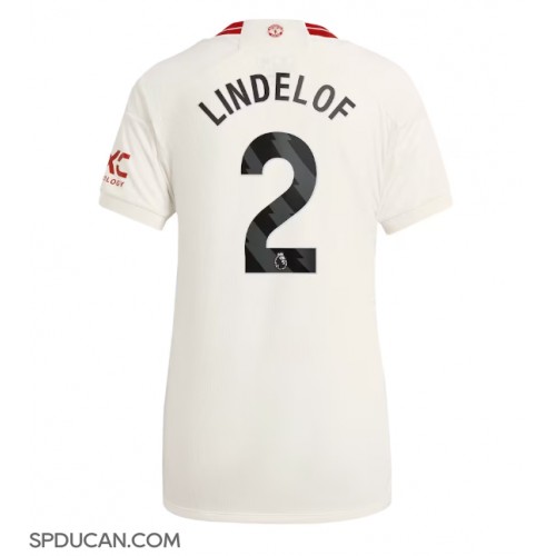 Zenski Nogometni Dres Manchester United Victor Lindelof #2 Rezervni 2023-24 Kratak Rukav